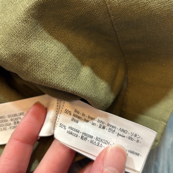 NWT Zara Cropped Linen Blend Jacket with Contrast Cuffs Sz S - Picture 8 of 9